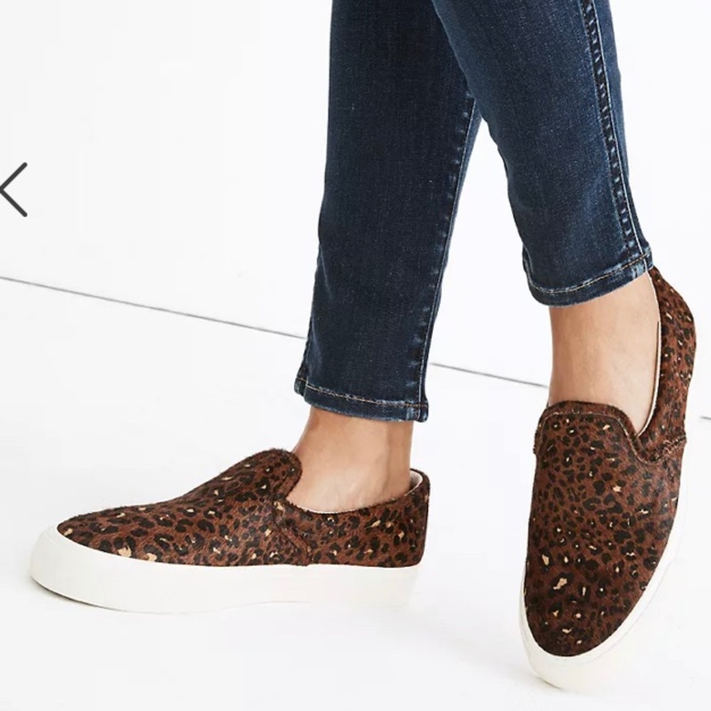 BRAND NEW Leopard Calf Hair Slip-On Sneaker